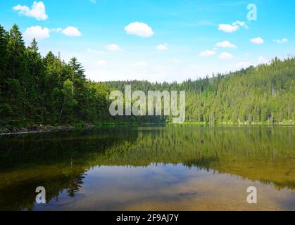 Teufelssee`s Nationalpark Sumava, Tschechische Republik. Stockfoto